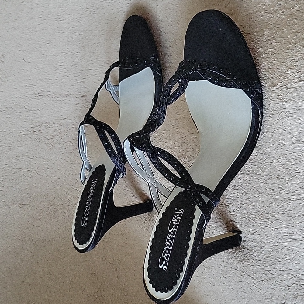 CoverGirl Collection Black Stacy Heels